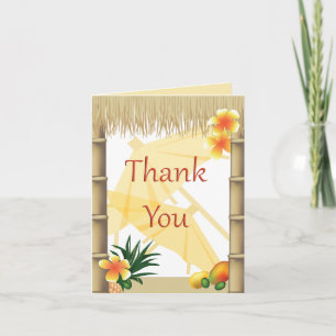Hawaiian Tropical Luau Party Danke Note Card
