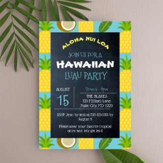 Hawaiian Tropical Luau Party Einladung