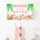 Hawaiian Tropical Luau Party Sweet 16 Banner (Insitu)