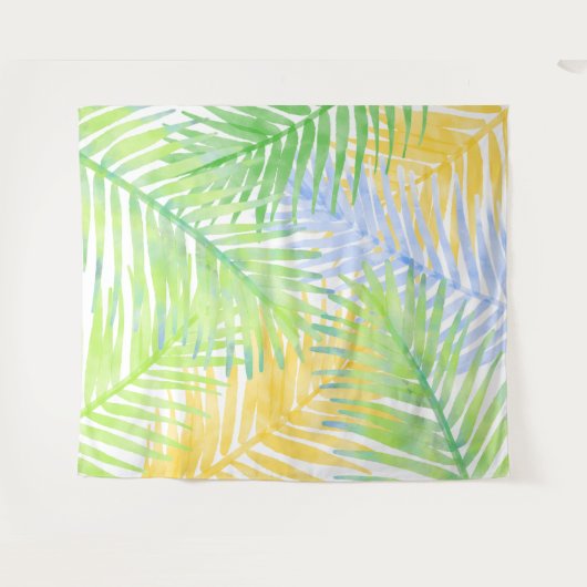 Hawaiian Tropical Palm Blätter Party Hintergrund Wandteppich (Vorderseite (Horizontal))