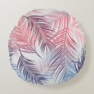 Hawaiian Tropical Palms: Stilvolle nahtlose Palmen Rundes Kissen