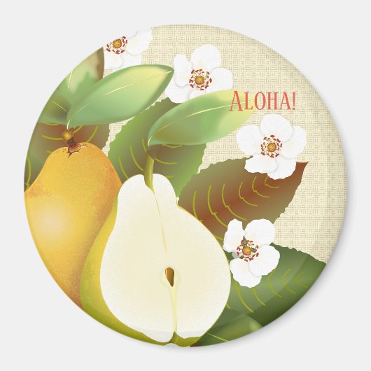 Hawaiian Tropical Pears Frucht florale botanische Magnet (Vorne)