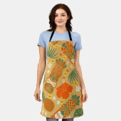 Hawaiian Tropical Print Schürze (Getragen)