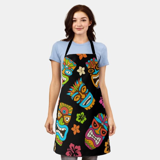 Hawaiian Tropical Print Schürze (Getragen)