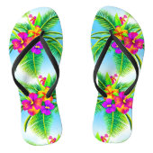 Hawaiian Tropical Seamless Pattern Badesandalen (Fußbett)