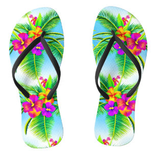 Hawaiian Tropical Seamless Pattern Badesandalen