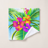 Hawaiian Tropical Seamless Pattern Badhandtuch Set (Waschlappen)