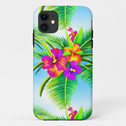Hawaiian Tropical Seamless Pattern Case-Mate iPhone Hülle (Rückseite)
