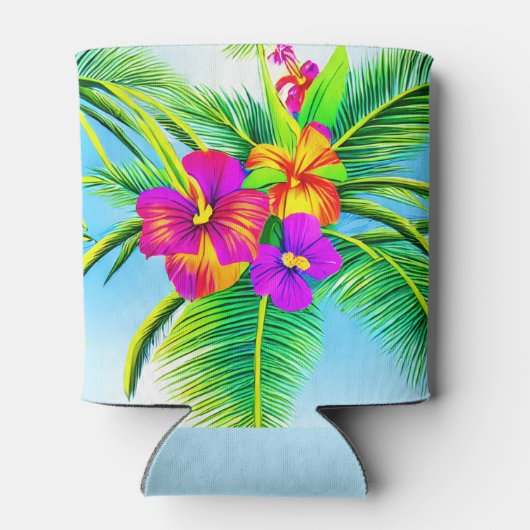 Hawaiian Tropical Seamless Pattern Dosenkühler (Rückseite)