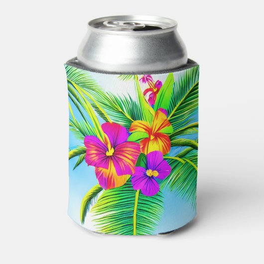 Hawaiian Tropical Seamless Pattern Dosenkühler (Kanne Rückseite)