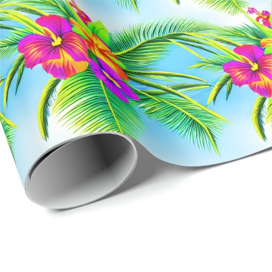 Hawaiian Tropical Seamless Pattern Geschenkpapier (Rolleneckpunkt)