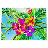 Hawaiian Tropical Seamless Pattern Große Geschenktüte (Rückseite)