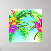 Hawaiian Tropical Seamless Pattern Leinwanddruck (Vorderseite)