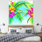 Hawaiian Tropical Seamless Pattern Leinwanddruck (Insitu (Schlafzimmer))