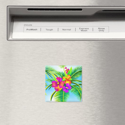 Hawaiian Tropical Seamless Pattern Magnet (In Situ (Geschirrspüler))