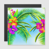 Hawaiian Tropical Seamless Pattern Magnetkarte (Vorne/Hinten)