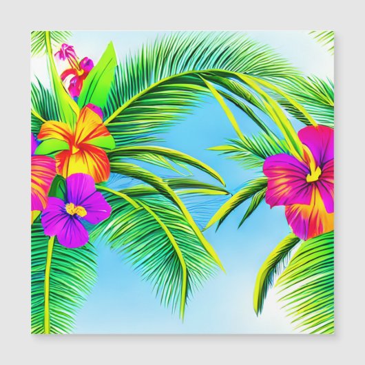 Hawaiian Tropical Seamless Pattern Magnetkarte (Vorderseite)