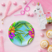 Hawaiian Tropical Seamless Pattern Pappteller (Party)