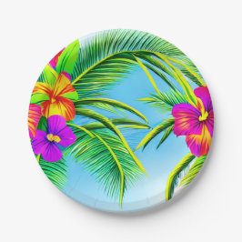 Hawaiian Tropical Seamless Pattern Pappteller