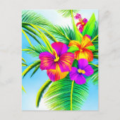 Hawaiian Tropical Seamless Pattern Postkarte (Vorderseite)