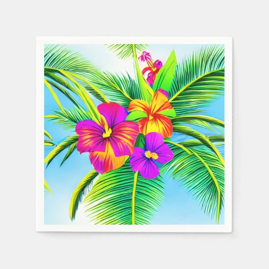 Hawaiian Tropical Seamless Pattern Serviette (Vorderseite)
