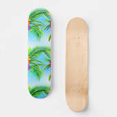Hawaiian Tropical Seamless Pattern Skateboard (Vorderseite)