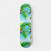 Hawaiian Tropical Seamless Pattern Skateboard (Vorne)