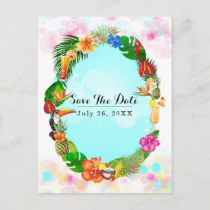 Hawaiian Tropical Sommer Rahmen Save the Date Part Ankündigungspostkarte