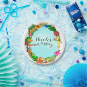 Hawaiian Tropical Summer Things Frame Luau Party Pappteller (Party)