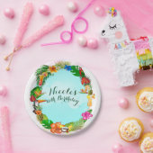 Hawaiian Tropical Summer Things Frame Luau Party Pappteller (Party)