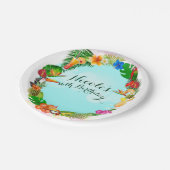 Hawaiian Tropical Summer Things Frame Luau Party Pappteller (Schrägansicht)