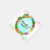 Hawaiian Tropical Summer Things Frame Luau Party Serviette (Ecke)