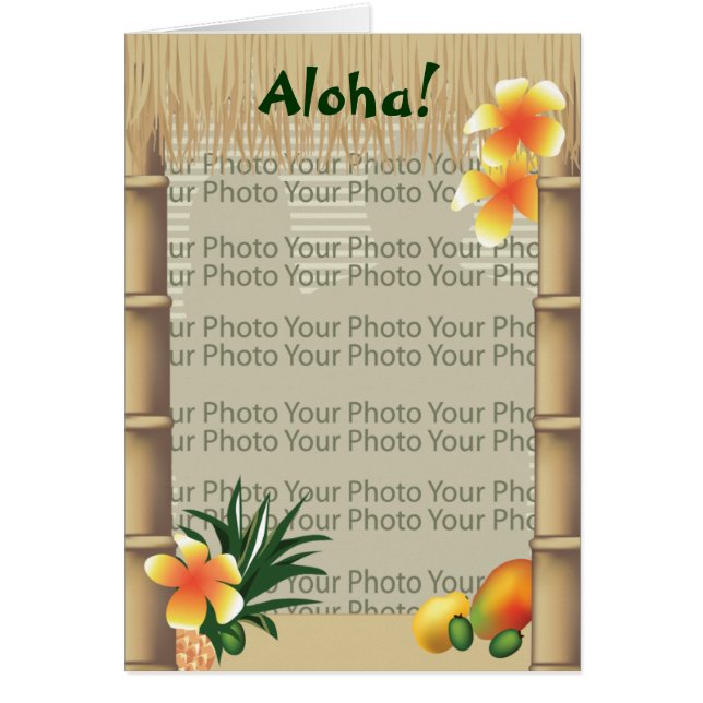 Hawaiian Tropical Tiki Hut Aloha Foto Frame Card (Vorne)