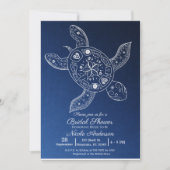 Hawaiian Tropical Turtle Blue Brautparty Einladung (Vorderseite)