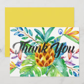 Hawaiian Tropical Watercolor Ananas Vielen Dank Dankeskarte (Vorne/Hinten)