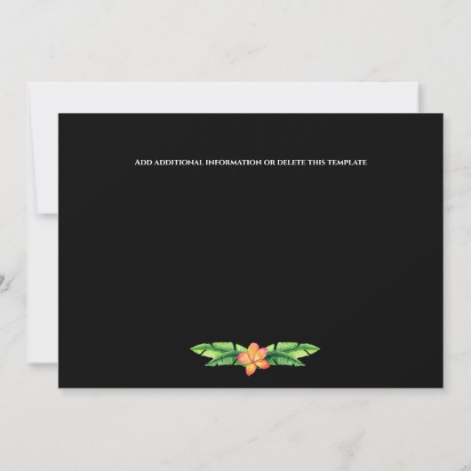 Hawaiian tropische Insel Strand Lichter Blume Save The Date (Rückseite)