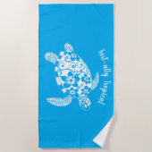 Hawaiian Turtle Fisherman Aesthetic Light Blue Strandtuch (Vorderseite)
