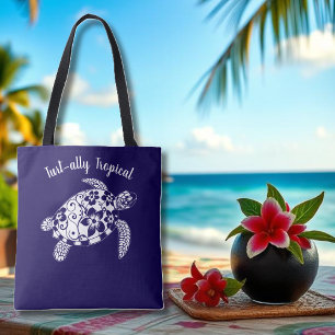 Hawaiian Turtle Fisherman Ästhetisch-Dunkelblau Tasche