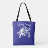 Hawaiian Turtle Fisherman Ästhetische Deep Blue Tasche (Rückseite)