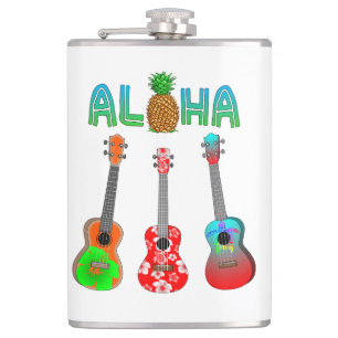 Hawaiian Ukulele Aloha Hawaii Flachmann