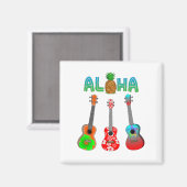 Hawaiian Ukulele Aloha Hawaii Magnet (Vorderseite/Rückseite)