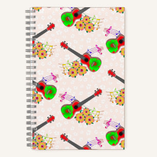 Hawaiian Ukulele Hibiskus Blume Notizblock