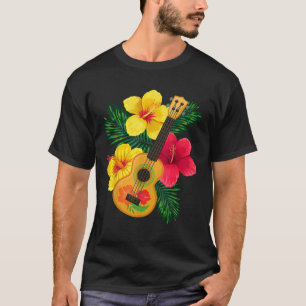 Hawaiian Ukulele Retro Uke Hibiskus T-Shirt