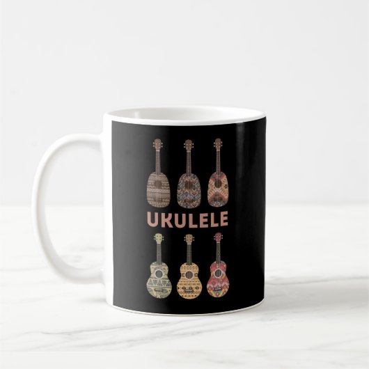 Hawaiian Ukulele Typen von Musikinstrumenten Kaffeetasse (Links)