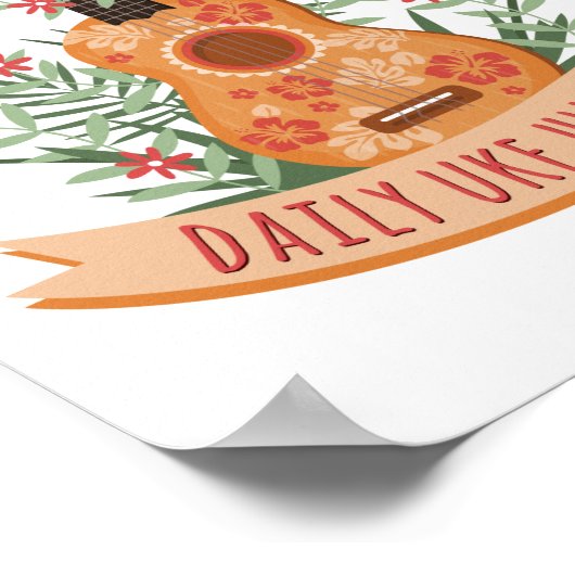 Hawaiian Ukulele Uke Daily Uke Hugger Poster (Ecke)