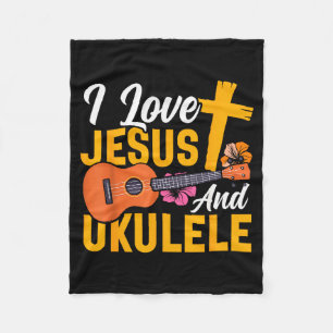 Hawaiian Ukulele Uke Jesus Glaube Christlich Ich L Fleecedecke