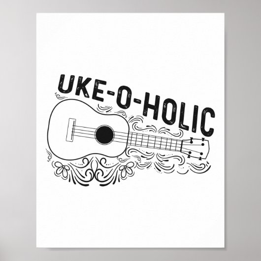 Hawaiian Ukulele Uke Uke-o-Alkoholische Poster (Vorne)