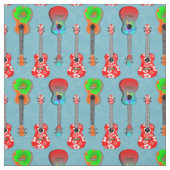 Hawaiian Ukuleles auf Blue Stoff (Muster)