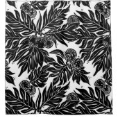 Hawaiian ulu breadfruit schwarz-weiß duschvorhang (Vorderseite)