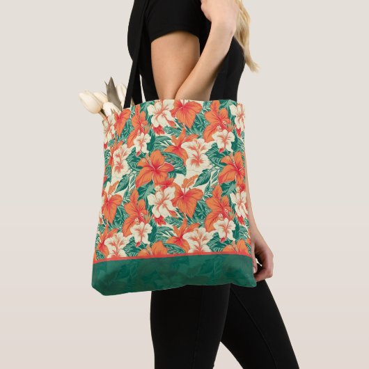 Hawaiian vibe colorful tropical flowers pattern tasche (Von Nahem)